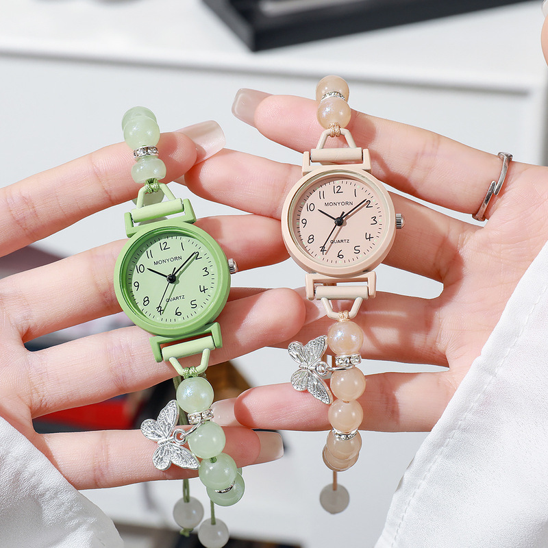 Jewelry Making Watches - Kadın Saati Kelebek Boncuklu Öğrenci Tarzı