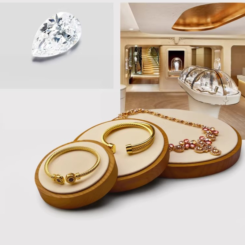 Jewelry And Watches Store - Saatler, Yüzükler için Ahşap Mücevher Sergi