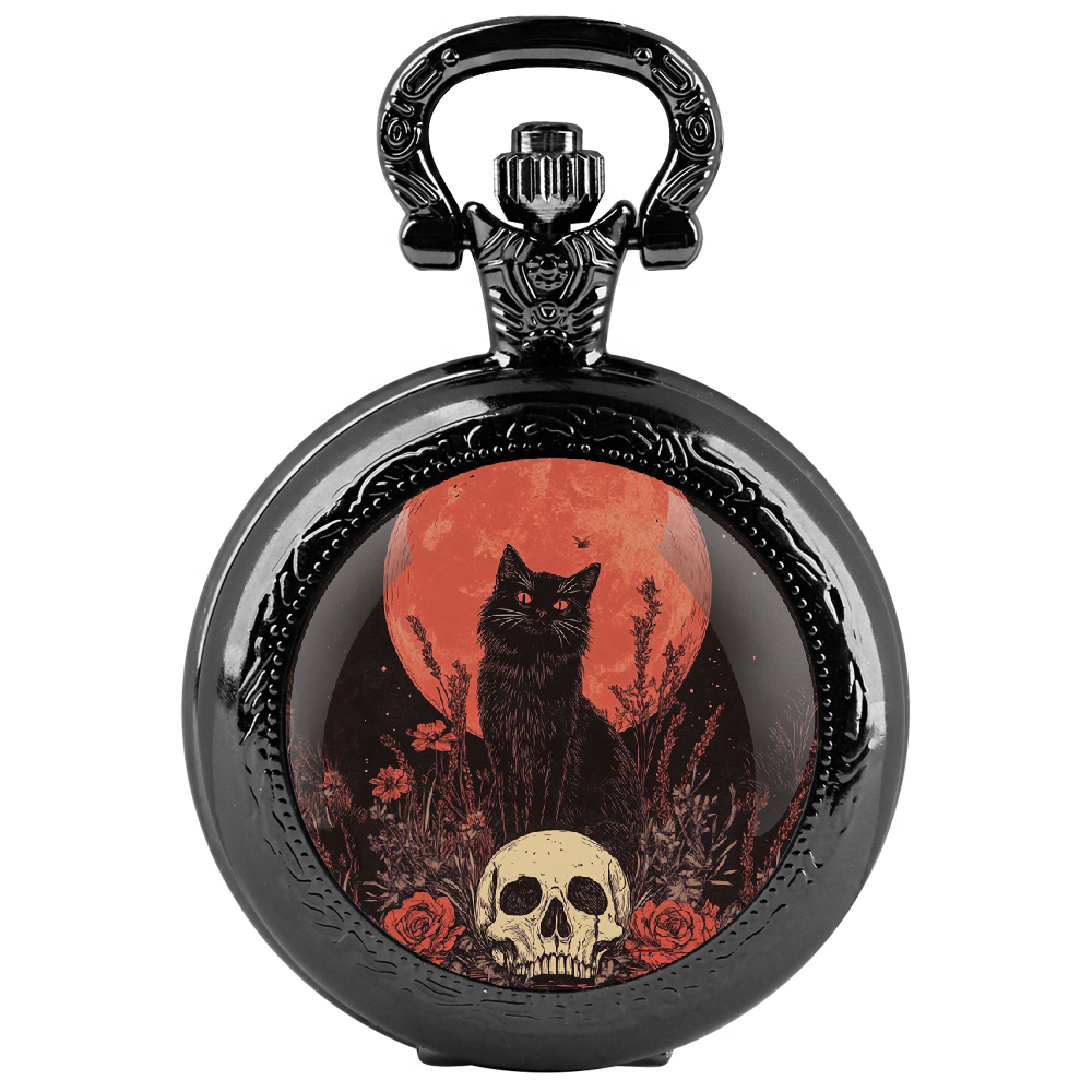 Jewelry Watches For Kids - Siyah Kedi Bakan Cam Kubbe Kuvars