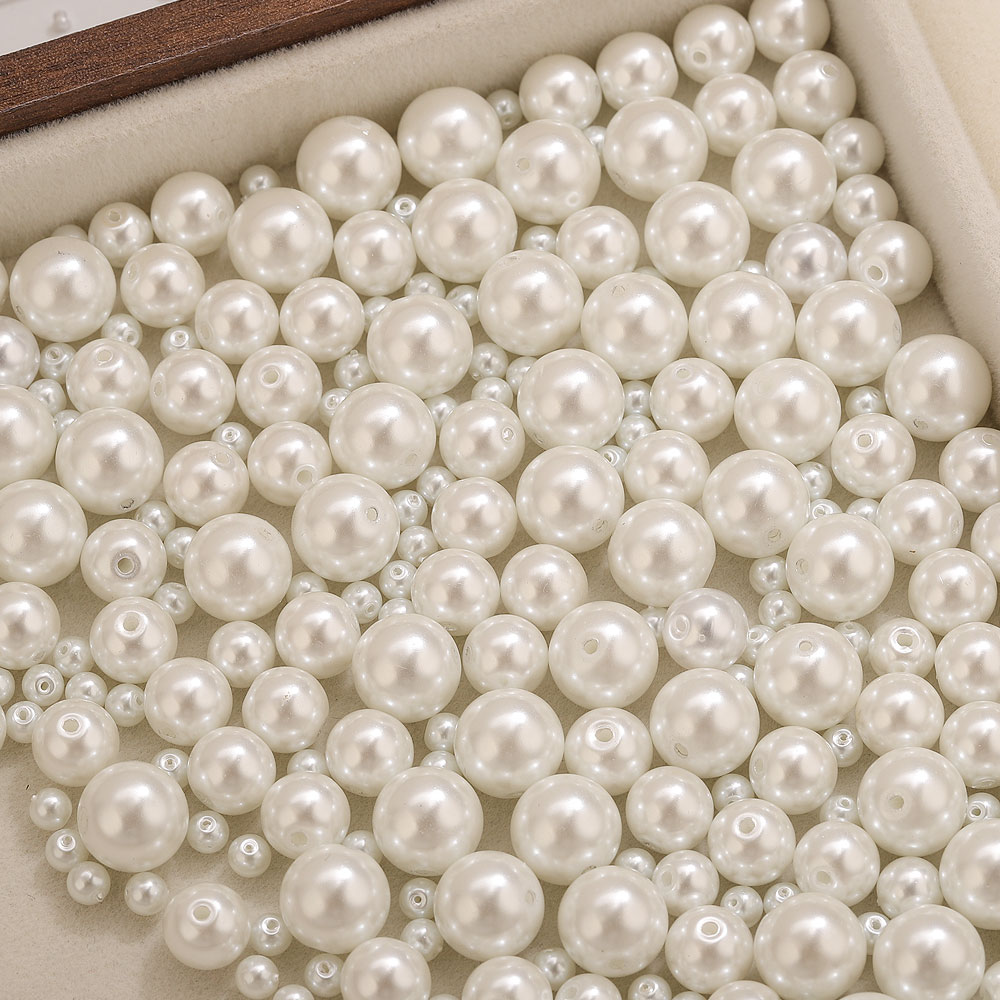 Pearl Necklace - 100 adet 4/6/8/10mm yüksek kaliteli cam