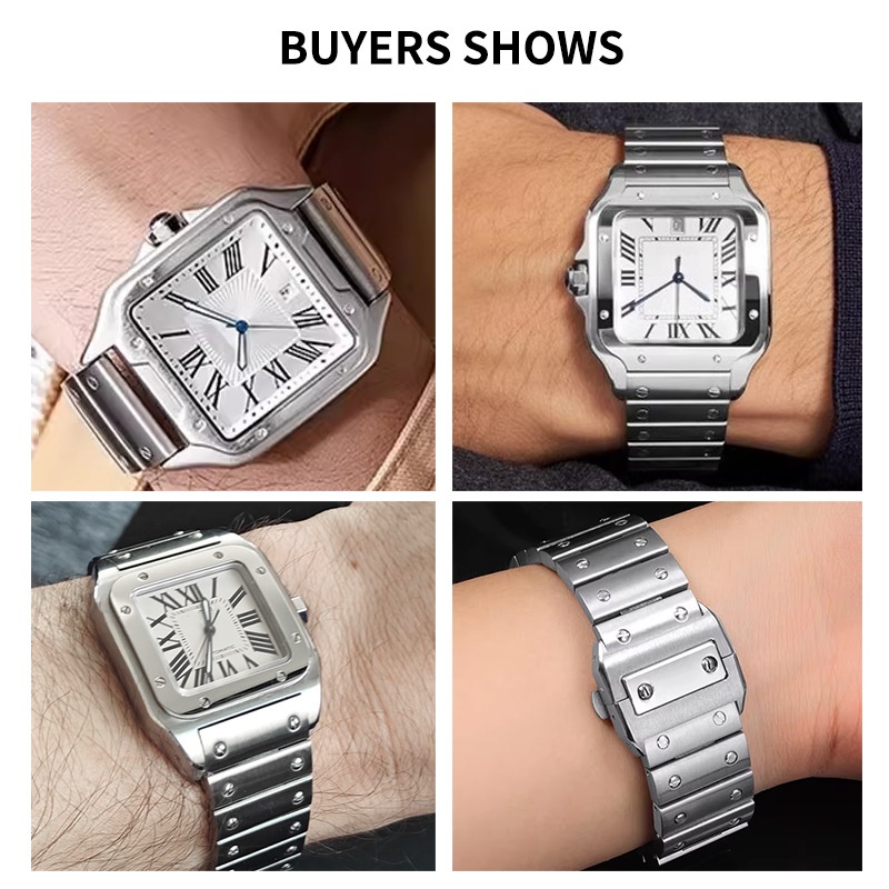 23mm Yüksek Kaliteli Paslanmaz - Cartier Watch Santos incelemesi ve fiyatı